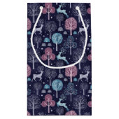 Modern Night Forest Deer スモールペーパーバッグ (裏面)