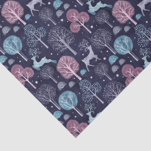 Modern Night Forest Deer 薄葉紙 (詳細)