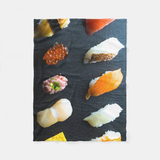 Modern Nigiri Harmony – Slate Sushi Fleece Blanket フリースブランケット (正面)