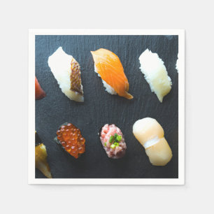 Modern Nigiri Set on Slate – SUSHIMI Collection スタンダードカクテルナプキン