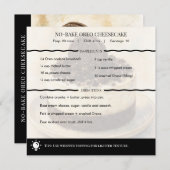 Modern No-Bake Oreo Cheesecake Recipe Card (正面/裏面)