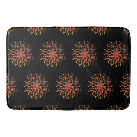 Modern & Non-traditional Mandala in Multicolored バスマット (正面)