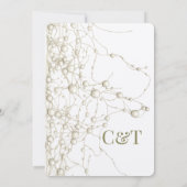 Modern Nonconformist Pearl Gold Script Wedding 招待状 (裏面)