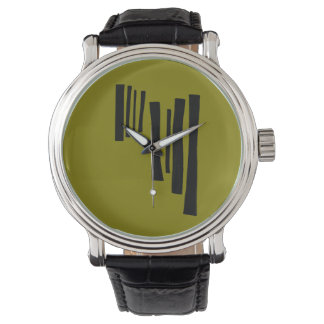 Modern Nordic Timber Abstract Watch - Minimalist 腕時計