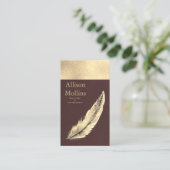 Modern Notary Loan Signing Agent Gold Quill Pen Bu 名刺 (スタンド正面)