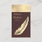 Modern Notary Loan Signing Agent Gold Quill Pen Bu 名刺 (正面)