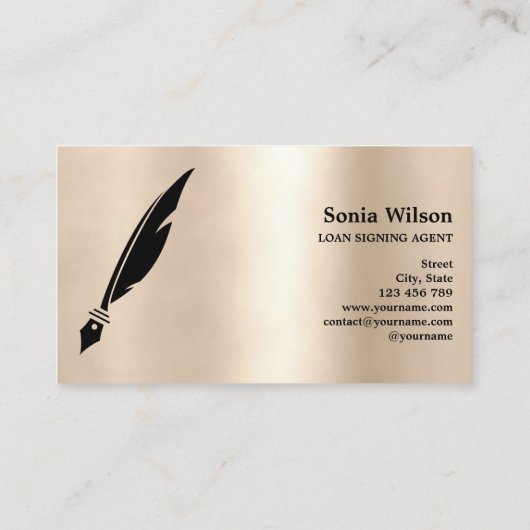 Modern  Notary Loan Signing Agent Typography 名刺 (裏面)