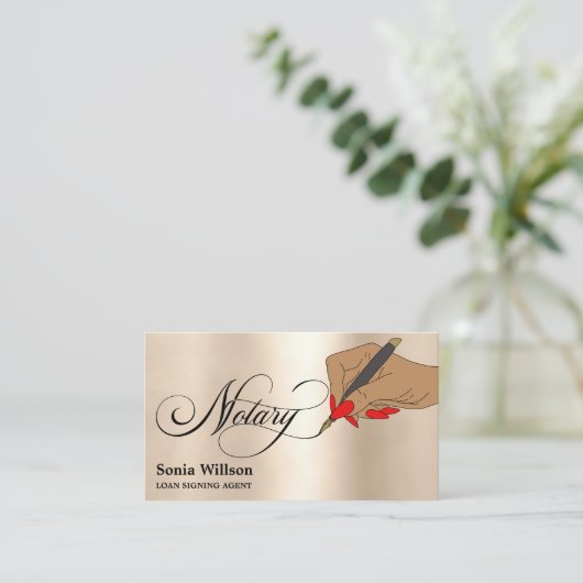 Modern Notary Loan Signing Agent Typography 名刺 (スタンド正面)