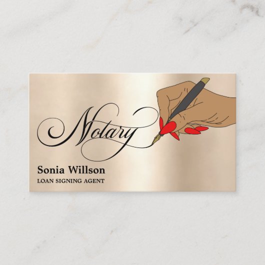 Modern  Notary Loan Signing Agent Typography 名刺 (正面)