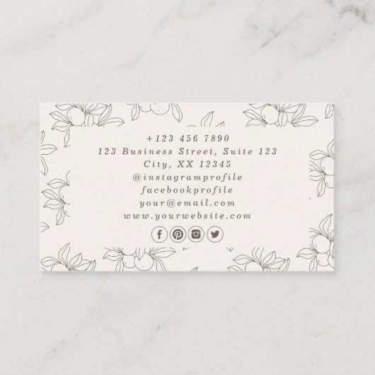 Modern  nutritionist Business Card 名刺 (裏面)