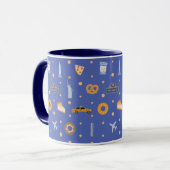 Modern NYC Icons & Landmarks Pattern Royal Blue  マグカップ (正面左)