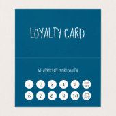 Modern Ocean Blue Hairdressers Loyalty 名刺 (内部フラット)