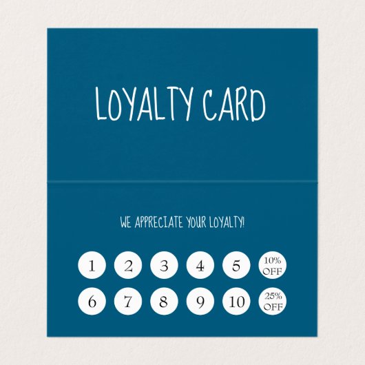 Modern Ocean Blue Hairdressers Loyalty 名刺 (内部フラット)