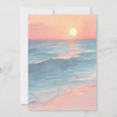 Modern Ocean Sunset Watercolor Beach Wedding 招待状 (裏面)