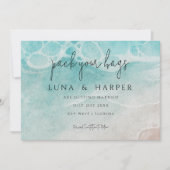 Modern Ocean Tide Watercolor Beach Wedding (正面)