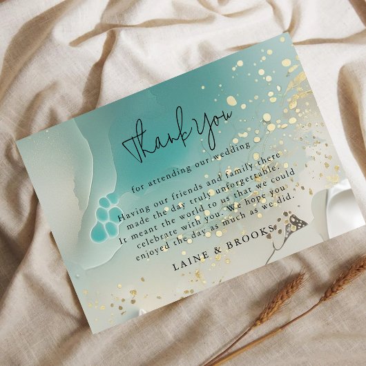 Modern Ocean Tide Watercolor Thank You Card エンクロージャーカード