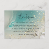 Modern Ocean Tide Watercolor Thank You Card エンクロージャーカード (正面)