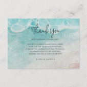 Modern Ocean Tide Watercolor Thank You Card エンクロージャーカード (正面)