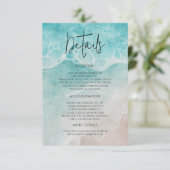Modern Ocean Tide Watercolor Wedding エンクロージャーカード (スタンド正面)