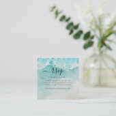 Modern Ocean Tide Wedding QR Code RSVP Card エンクロージャーカード (スタンド正面)