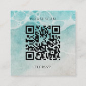 Modern Ocean Tide Wedding QR Code RSVP Card エンクロージャーカード (裏面)