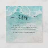Modern Ocean Tide Wedding QR Code RSVP Card エンクロージャーカード (正面)
