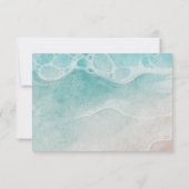 Modern Ocean Tide Wedding QR Code RSVP Card セーブザデート (裏面)