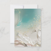 Modern Ocean Tide Wedding QR Code RSVP Card セーブザデート (裏面)