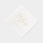 Modern oh baby script minimalist baby show 箔ナプキン (右)
