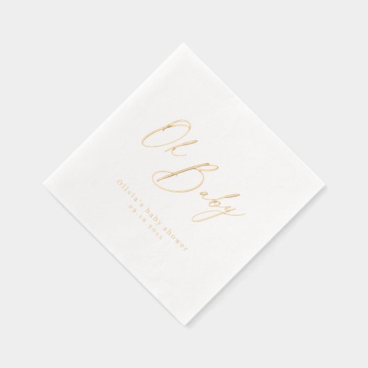 Modern oh baby script minimalist baby show 箔ナプキン (右)
