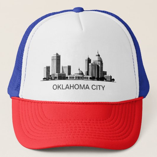 Modern Oklahoma City Stylized Skyline キャップ (正面)