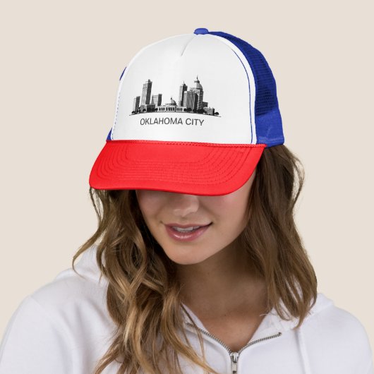 Modern Oklahoma City Stylized Skyline キャップ (インサイチュ)