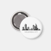 Modern Oklahoma City Stylized Skyline マグネット (正面/裏面)