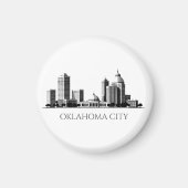 Modern Oklahoma City Stylized Skyline マグネット (正面)
