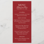 Modern Old Money Burgundy Wedding Dinner メニュー (正面)