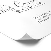 Modern Olive Candle Burns Wedding Memorial Sign ポスター (角)