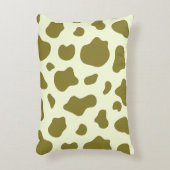 Modern Olive Green Cow Print アクセントクッション (正面(垂直))