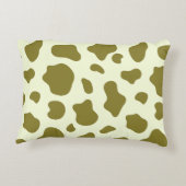 Modern Olive Green Cow Print アクセントクッション (裏面)