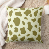 Modern Olive Green Cow Print クッション (ブランケット)