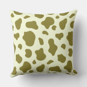 Modern Olive Green Cow Print クッション (裏面)
