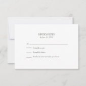 Modern Olive Green Custom Photo Wedding RSVP Card (正面)