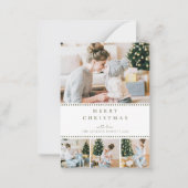 Modern Olive Green Multi Photo Christmas ノートカード (正面)