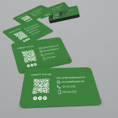 Modern Olive Green QR Code Photo Networking Card 名刺