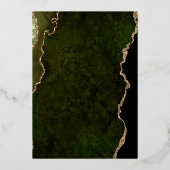 Modern Olive Green Script Wedding 箔招待状 (裏面)