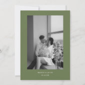Modern Olive Green Wedding Elopement Reception 招待状 (裏面)