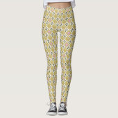 Modern Olive & Magenta Geometric Tribal Pattern レギンス (正面)
