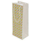 Modern Olive & Magenta Geometric Tribal Pattern ワインギフトバッグ (裏面アングル)