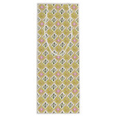 Modern Olive & Magenta Geometric Tribal Pattern ワインギフトバッグ (裏面)