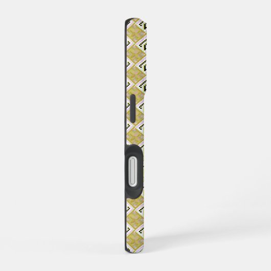 Modern Olive & Magenta Geometric Tribal Pattern iPhone 16ケース (右側面)