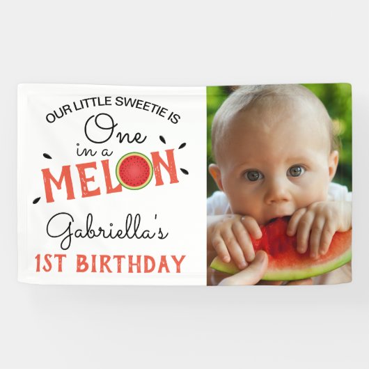 Modern One in a Melon|1歳の誕生日フォト 横断幕 (横)
